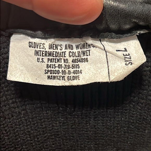 Black Leather Hawkeye Military Style Work Gloves L Motorcycle Cold Wet - Picture 3 of 4